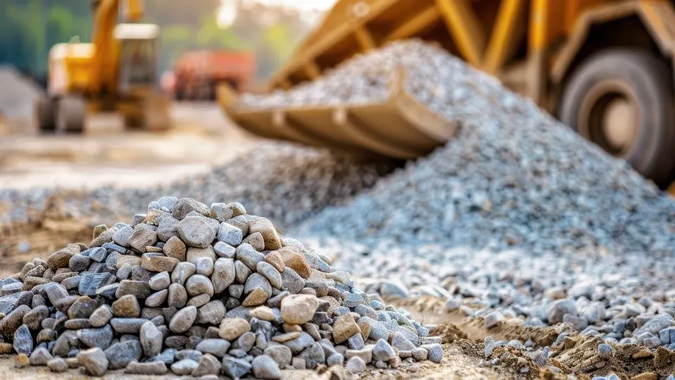 Crushing concrete on-site in a small space.