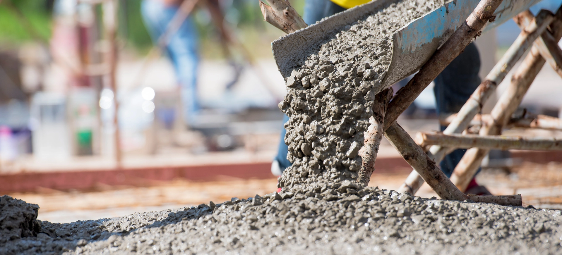 concrete material poured